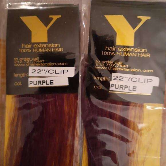 New Clip In Long 100% Human Hair Extensions 22" 20 Packs Purple - Picture 6 of 9
